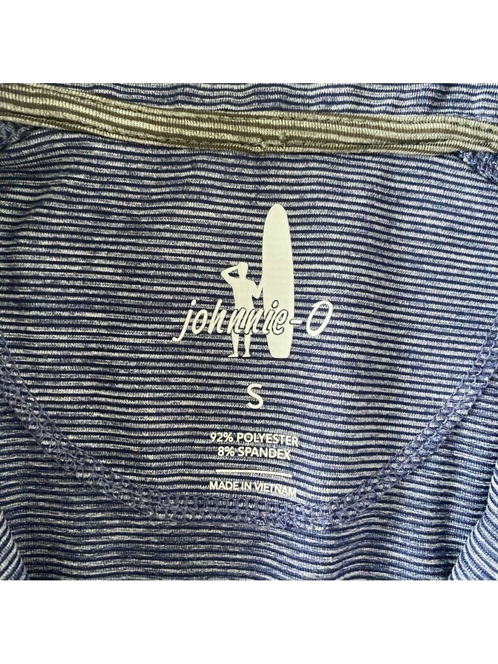 Johnnie-O Vaughn Striped PREP-Formance 1/4 Zip Pullover Mens S in Twilight Blue - Picture 7 of 10